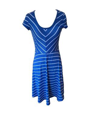 Market & Spruce Short Sleeve Stripe T-Shirt Dress Blue White XS